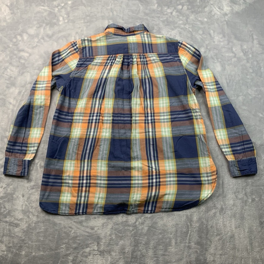Denim Supply Ralph Lauren RL Utility Women's Large Orange Blue Green Plaid Shirt - Picture 8 of 8